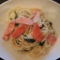 ほそまる's cooksnap of when they made 鮭とほんれん草クリームパスタ♪.