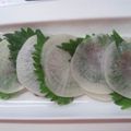 talkin38's cooksnap of when they made きれいで美味しい♪大根の梅大葉巻き.