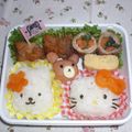 hikko2's cooksnap of when they made キャラ弁☆キティちゃんとうさぎさん簡単♪.