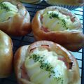 ヒカリオロチ's cooksnap of when they made ハムマヨ♪まるごとゆで卵パン.