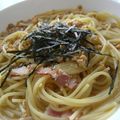 そらうた's cooksnap of when they made 明太子納豆ベーコンスパゲティ.
