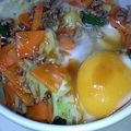 Qoo9's cooksnap of when they made ひき肉キャベツのあんかけ丼.