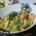 むねみき's cooksnap of when they made チーズでほろうま！海老とアボガドのパスタ.