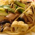 hawaiisunny's cooksnap of when they made 鶏とアスパラのガーリックパスタ.