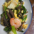 まい　ぼん's cooksnap of when they made 海老とアスパラ、キクラゲの中華風卵炒め.