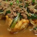 ちょびa's cooksnap of when they made にら＆もやしあんかけ豆腐ステーキ.