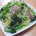 だいず村's cooksnap of when they made 豚肉と小松菜の醤油やきそば.