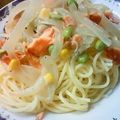ほのりほ's cooksnap of when they made ランチに♡鮭とタマネギのミルクパスタ.