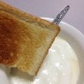 kashiwam's cooksnap of when they made ヨーグルトつけつけ食パン♪.