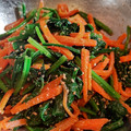 まめたん's cooksnap of when they made 常備菜★ほうれん草と人参のごま和え.