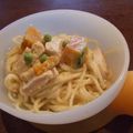 ♪♪こはる♪♪'s cooksnap of when they made 豆乳で♫鶏とかぼちゃのクリームパスタ.