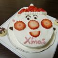 junjunm's cooksnap of when they made クリスマス♪イチゴdeアンパンマンケーキ.