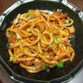ぼてぼてぼてじん's cooksnap of when they made 温卵とろ～り♪豚キムバター焼きうどん.