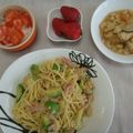 uniteayu's cooksnap of when they made アボカドとベーコンパスタ.