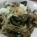 本田湾娘's cooksnap of when they made 茄子とツナの和風パスタ半熟たまご添え.