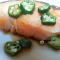 金魚ウーマン's cooksnap of when they made うまっ♪鮭とオクラ大根おろしのポン酢がけ.