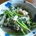 雨さん's cooksnap of when they made 菜の花とうどの卵入り煮浸し.