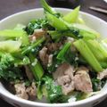 20010730's cooksnap of when they made セロリと豚肉の塩麹炒め.