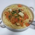 エーアールママ's cooksnap of when they made お手軽！シーフードのトマトパスタ☆.
