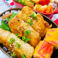 U☆kaoru's cooksnap of when they made 厚揚げとチーズの肉巻。手作り焼肉タレで.