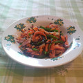 オレンジリング's cooksnap of when they made 彩りおかず！ピーマンと人参の塩昆布炒め.