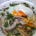 七色ワクチン's cooksnap of when they made 蒸し鶏の梅にゅうめん.