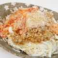 ななクレープ's cooksnap of when they made 卵ゎレンジで☆ぶっかけ梅～キムチそうめん.