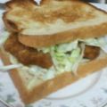 え～ちゃん's cooksnap of when they made ホットサンド　ｉｎ　とんかつ　.