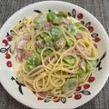 ＰＵＣＫ's cooksnap of when they made ☆そら豆とベーコンのクリームパスタ☆.