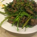 いっぽんだたら's cooksnap of when they made エンサイ(空心菜)と牛肉の中華風炒め.