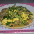 ひろこ5762's cooksnap of when they made 水菜と海老と豚肉の炒めもの.