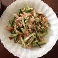 まおちぇん's cooksnap of when they made きゅうりとササミの梅肉あえ.