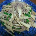 戦国大名よっさん's cooksnap of when they made 挽肉だけど青椒肉絲風？丼～487Kcal.