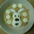 ｊ−ｊ−ｆ's cooksnap of when they made 醤油炒めご飯ﾃﾞ､チーズの簡単キャラ弁.