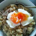 だぁにゃ's cooksnap of when they made たけのことニラの豚丼～温玉のせ～.