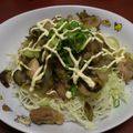ほ～ちゃん♪'s cooksnap of when they made なすと鶏ももの出会い頭事故！キャベツ添え.