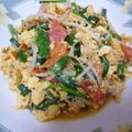 リボンシュシュ's cooksnap of when they made ニラたまトマト炒め.