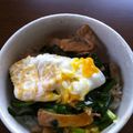 ☆葵☆'s cooksnap of when they made ニラ豚たまご丼★.