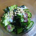 Machalin's cooksnap of when they made めんつゆでキュウリとワカメとタコの酢の物.