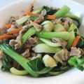 dorafan's cooksnap of when they made チンゲン菜と豚肉のうまうま炒め♪.