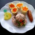 puniＫ's cooksnap of when they made カラフル　❀お帽子おにぎり❀　.