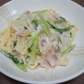 hako❤️'s cooksnap of when they made きのことほうれん草のクリームスパゲティ.