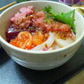 ホワイト♪'s cooksnap of when they made ごまダレ海鮮丼♪新鮮なお刺身を使って。.