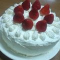 てち＊'s cooksnap of when they made 基本のスポンジ生地で作るショートケーキ.