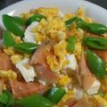 Mike929's cooksnap of when they made 鮭とスナップエンドウの混ぜごはん.