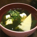 ＲＫまま's cooksnap of when they made 筍とわかめと卵豆腐のお吸い物.