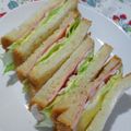ゆみらんたん's cooksnap of when they made 白パン☆新たまハムサンド.