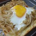 あまいこびと's cooksnap of when they made もやしの☆巣篭もり卵トースト.