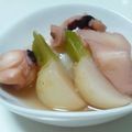ﾄﾘｺ。's cooksnap of when they made タコで桜春色＊はんぺんとカブの煮物.