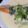 みなはら's cooksnap of when they made 鮭とほうれん草の簡単クリームソース.